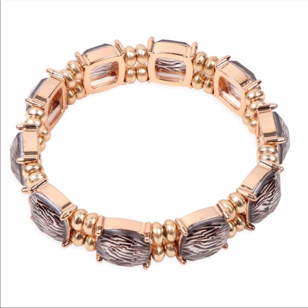 NWT ZEBRA 🦓 PRINT STRETCH BRACELET - Picture 3 of 4